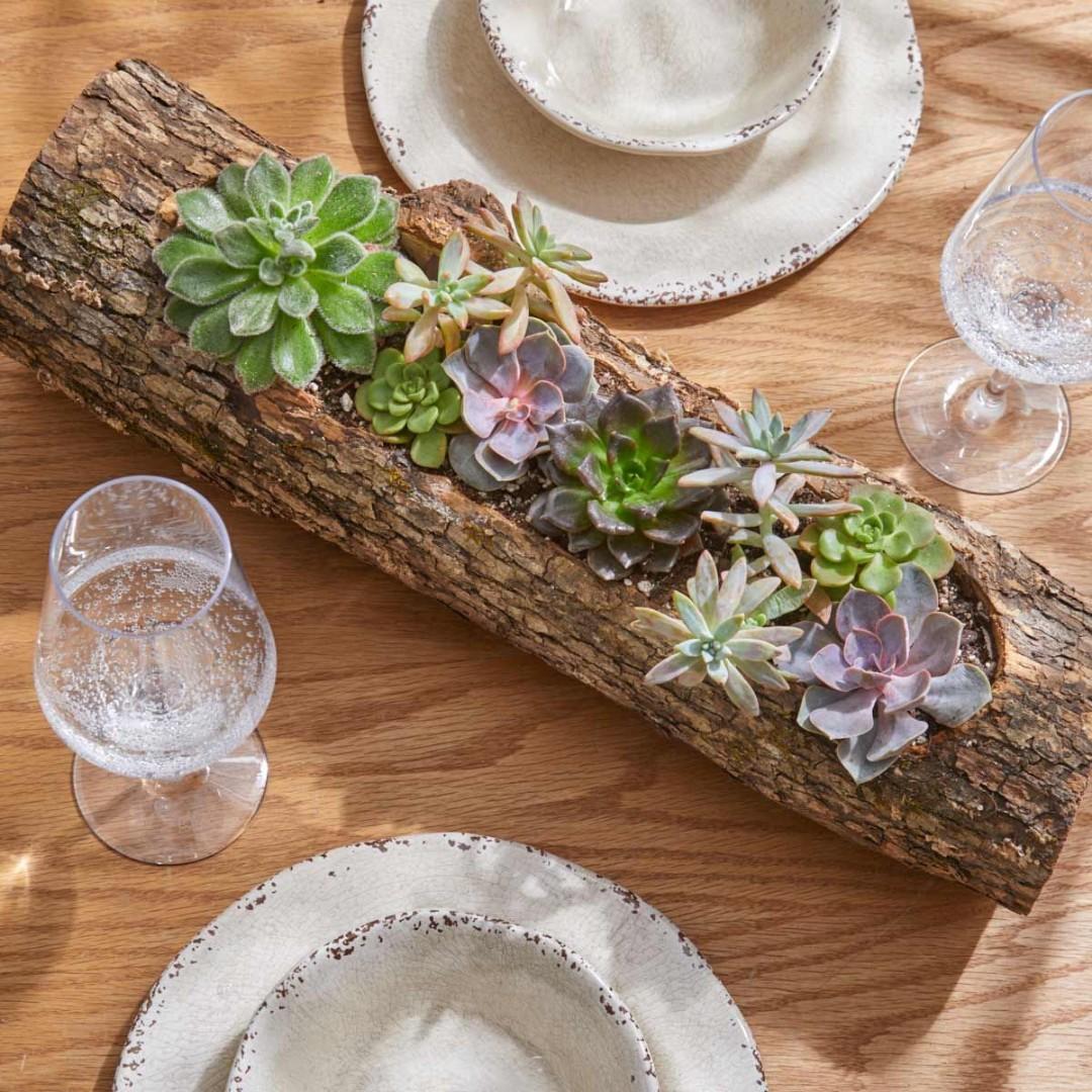 Wood Log Planter Pot For Plants Flowers Or Succulent Furniture Home Living Gardening Pots Planters On Carousell