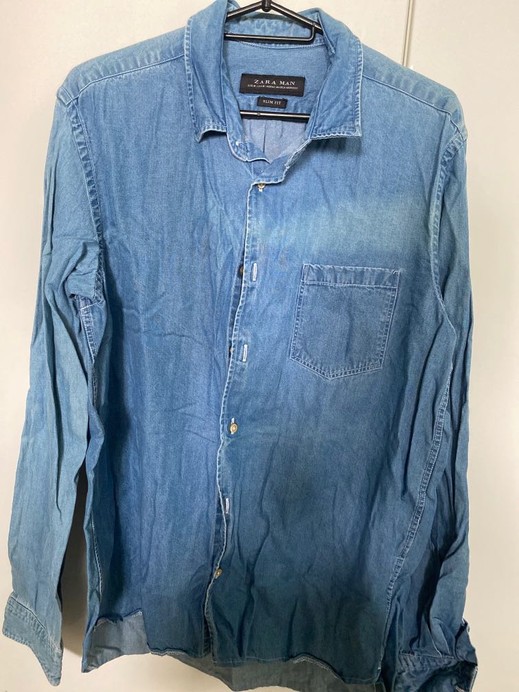 Zara mens denim shirt clearance