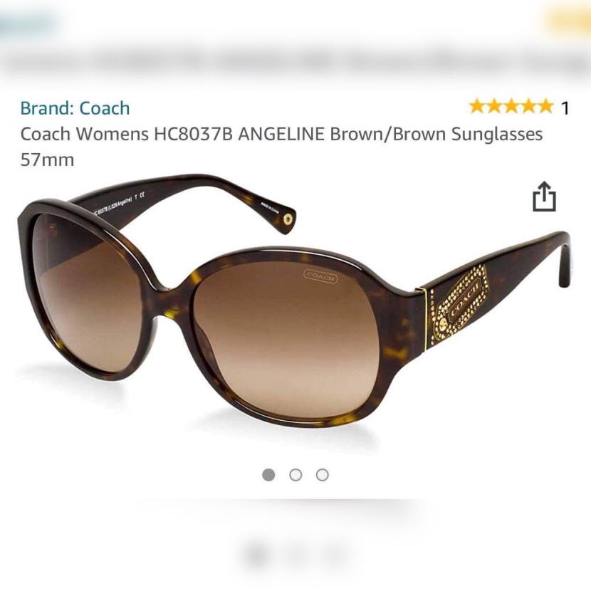 AUTH COACH DARK TORTOISE SUNGLASSES Women s Fashion Watches