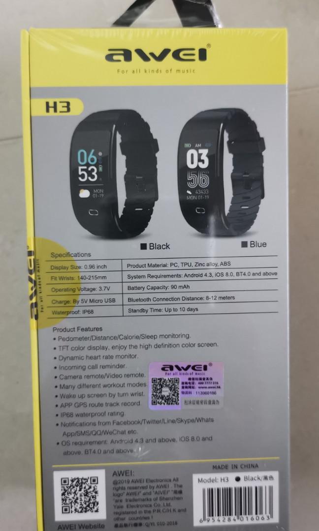 Awei h3 smart wristband cheap