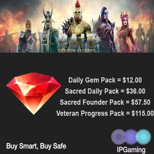 cheapest raid shadow legends gems packs top up