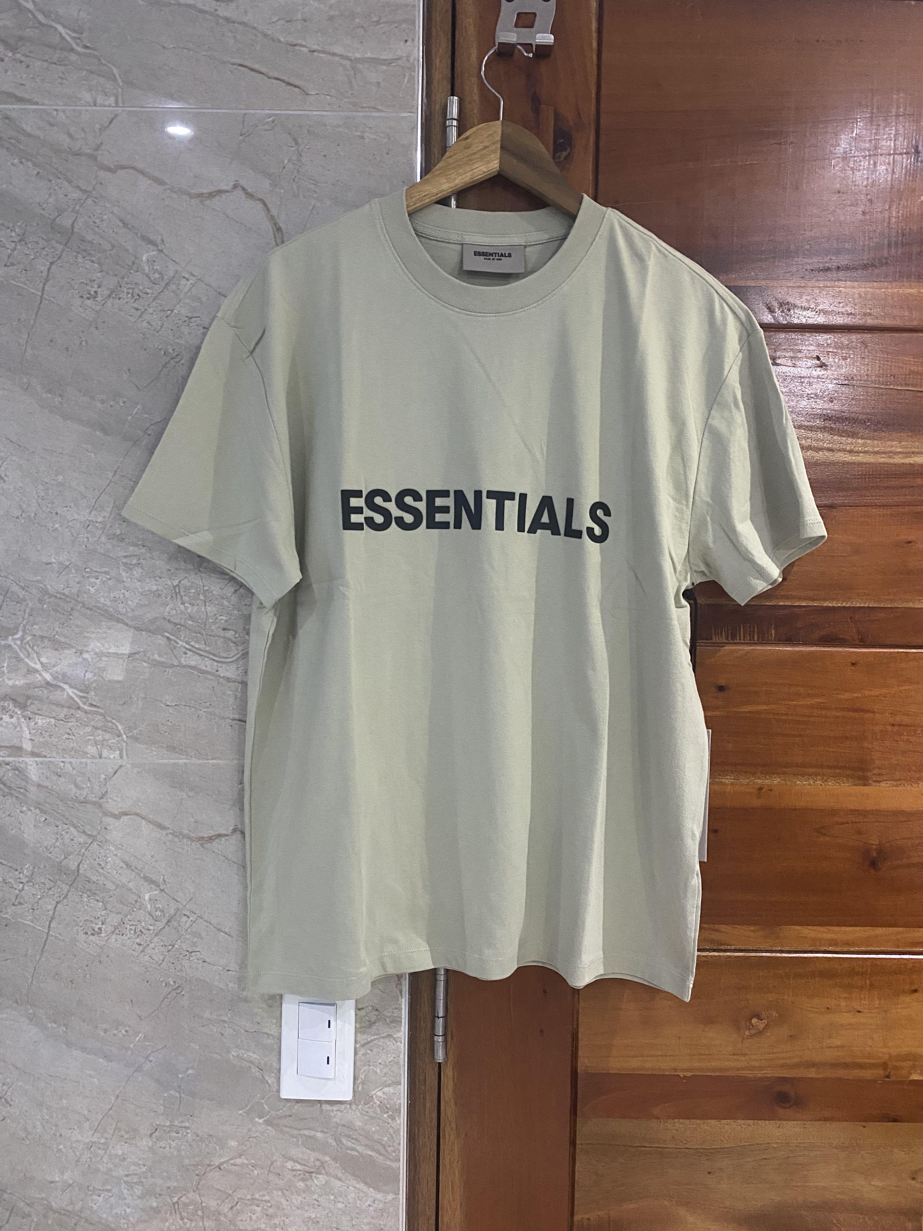 Fear of God Essentials T-shirt Sage, Men's Fashion, Tops & Sets ...