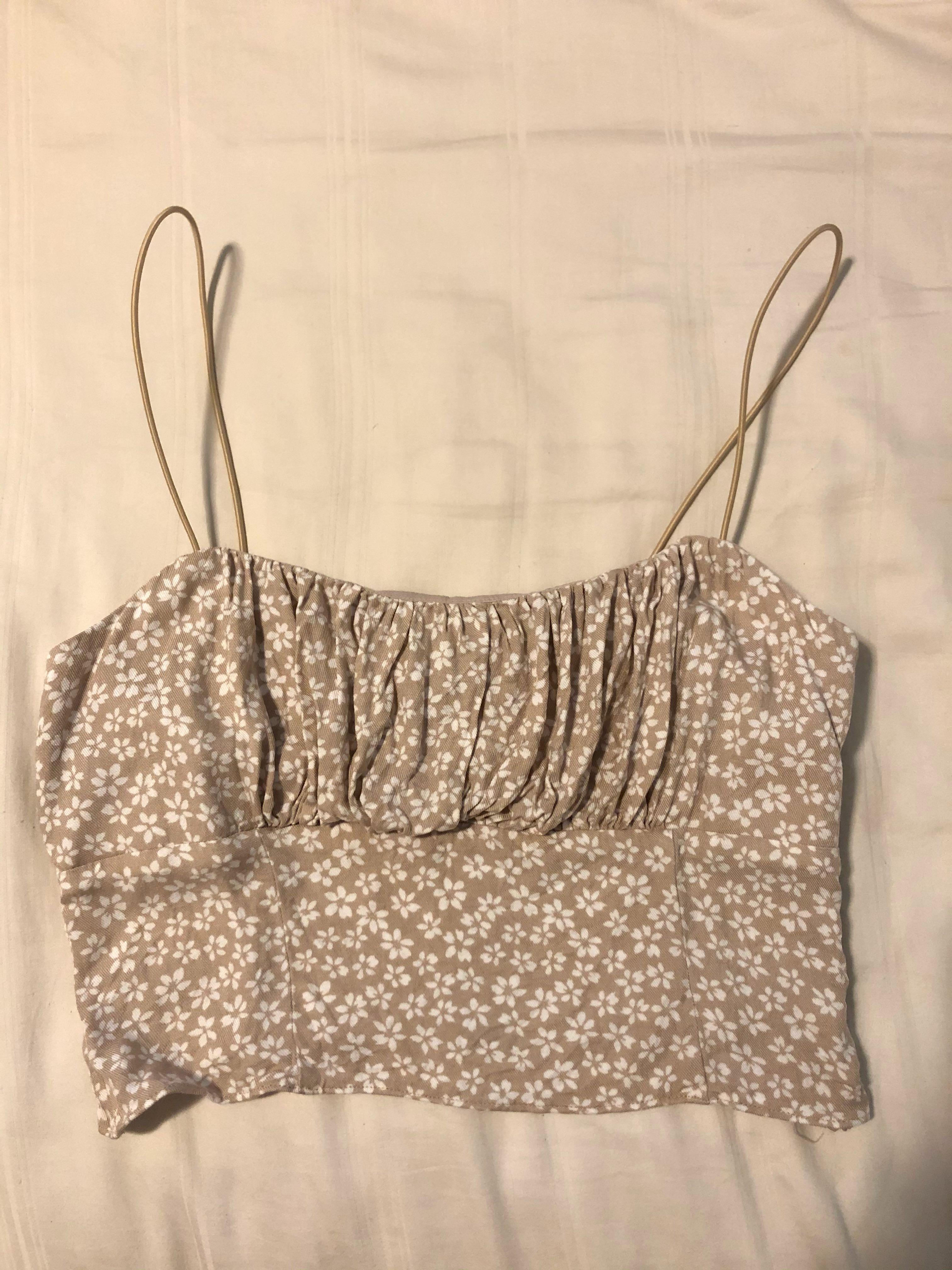 Forever 21 ruched spaghetti strap crop 