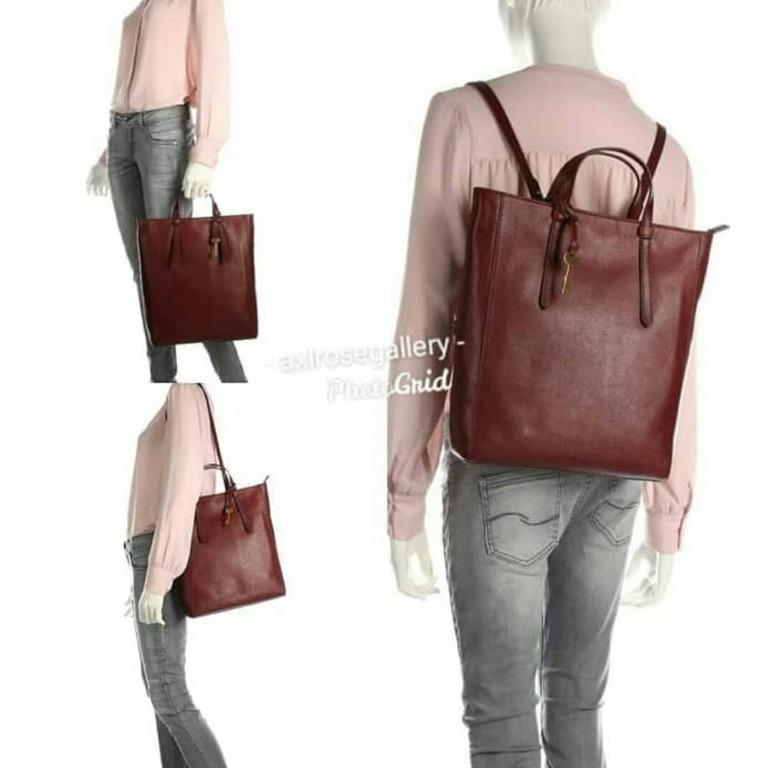 FOSSIL Camilia Convertible Backpack - Fig, Women's Fashion, Bags & Wallets,  Purses & Pouches on Carousell