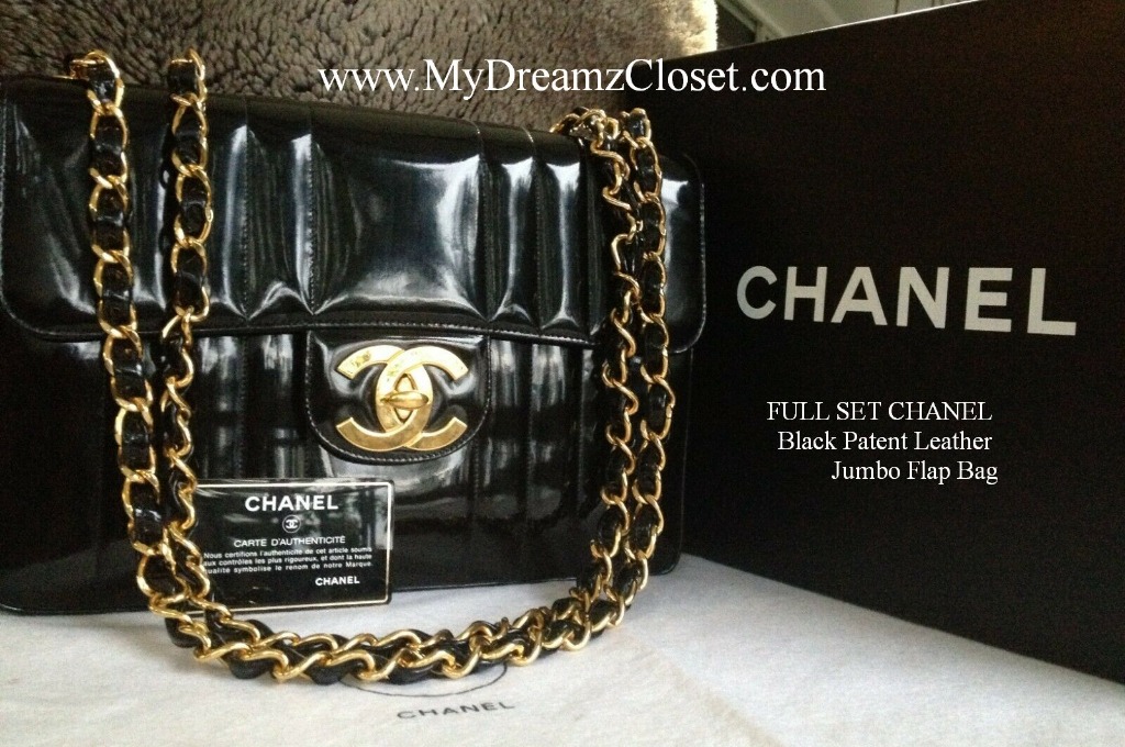 Chanel jumbo hotsell patent leather
