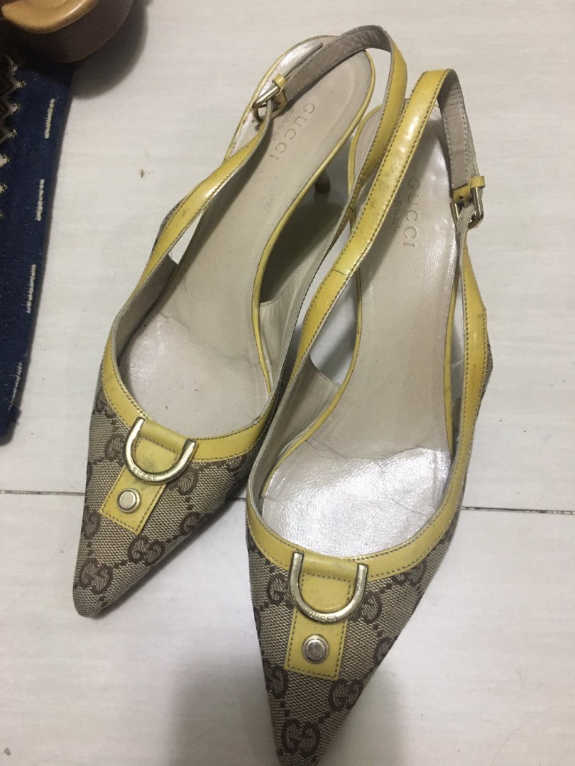 gucci yellow heels