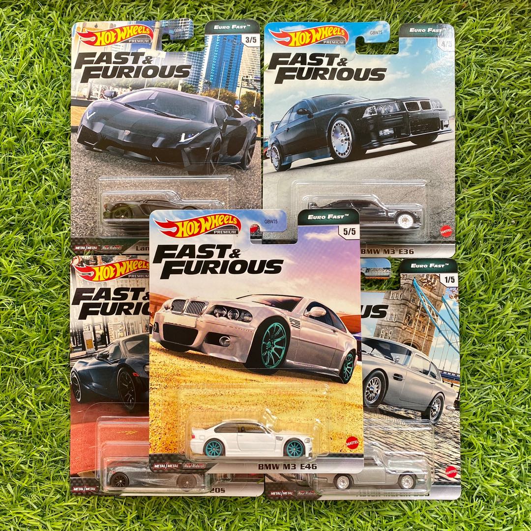 Hotwheels Premium Metal Real Riders Fast Furious Dash K Euro Fast Bmw M3 E46 Bmw M3 6 Mclaren 7s Aston Martin Db5 Lamborghini Aventador Coupee Toys