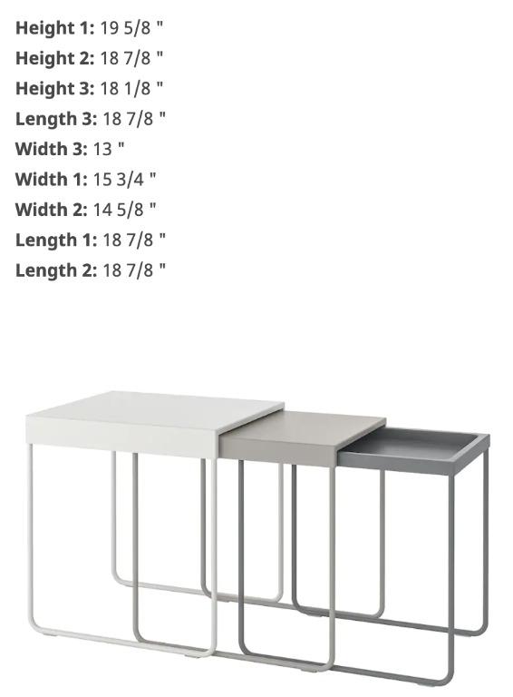 IKEA GRANBODA Nesting Tables, set of 3, Furniture & Home Living, Office