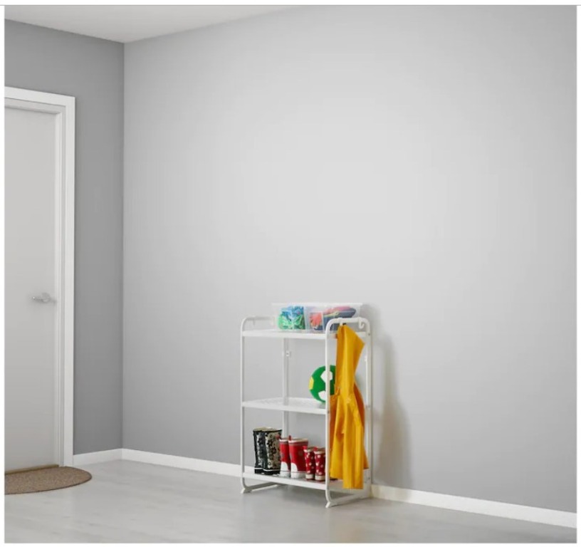 IKEA MULIG White Metal Shelving Unit Shelf Rack, Furniture & Home ...