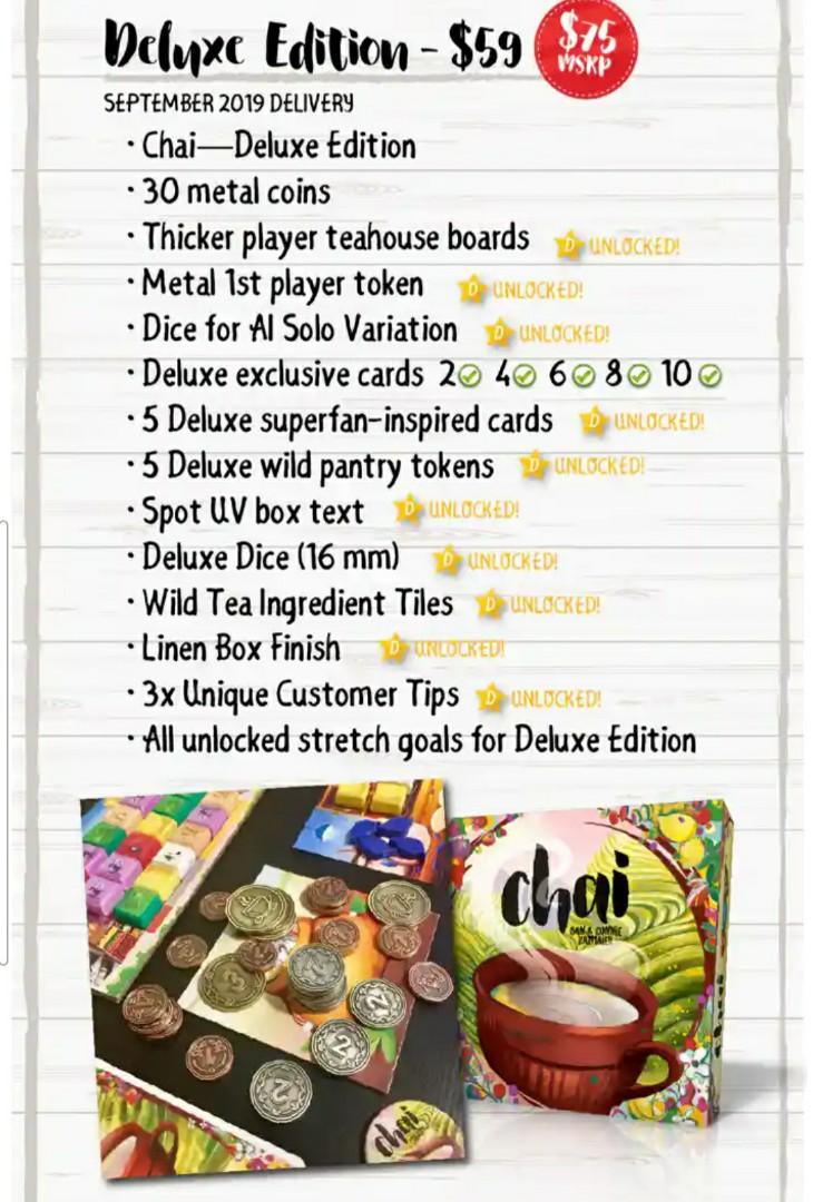 Kickstarter Chai Boardgame Deluxe Edition, Hobbies & Toys, Toys