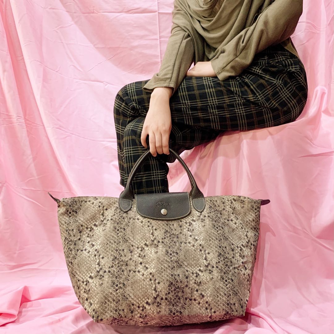 longchamp snake print bag