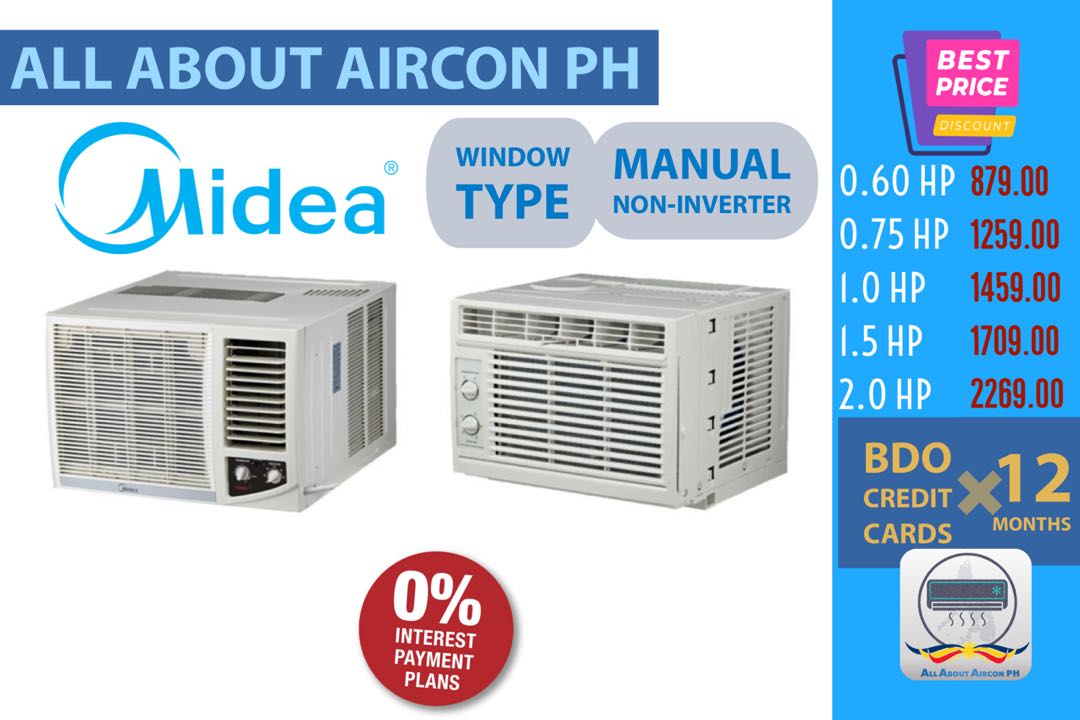 Midea Window Type Non Inverter Aircon Tv Home Appliances Air Conditioning And Heating On Carousell