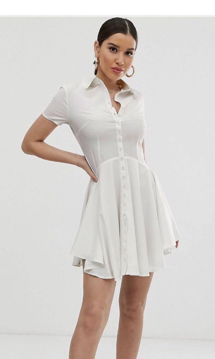 button front skater skirt