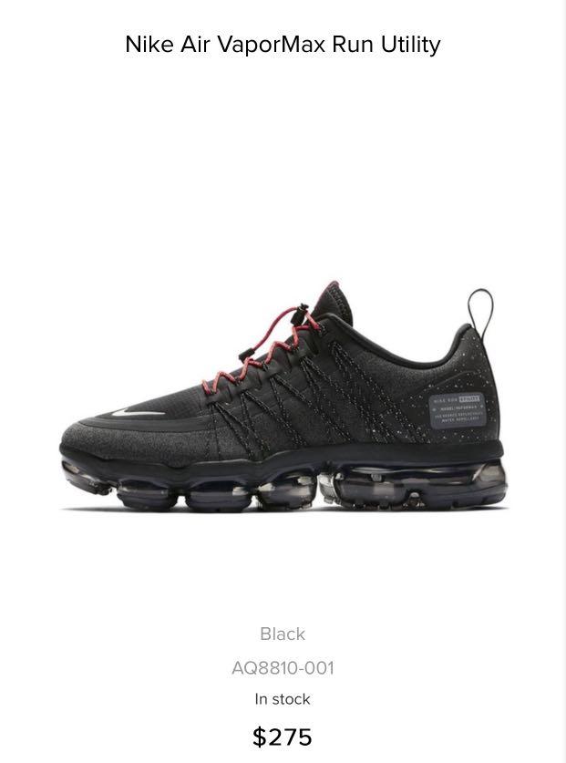 nike vapormax utility black and red