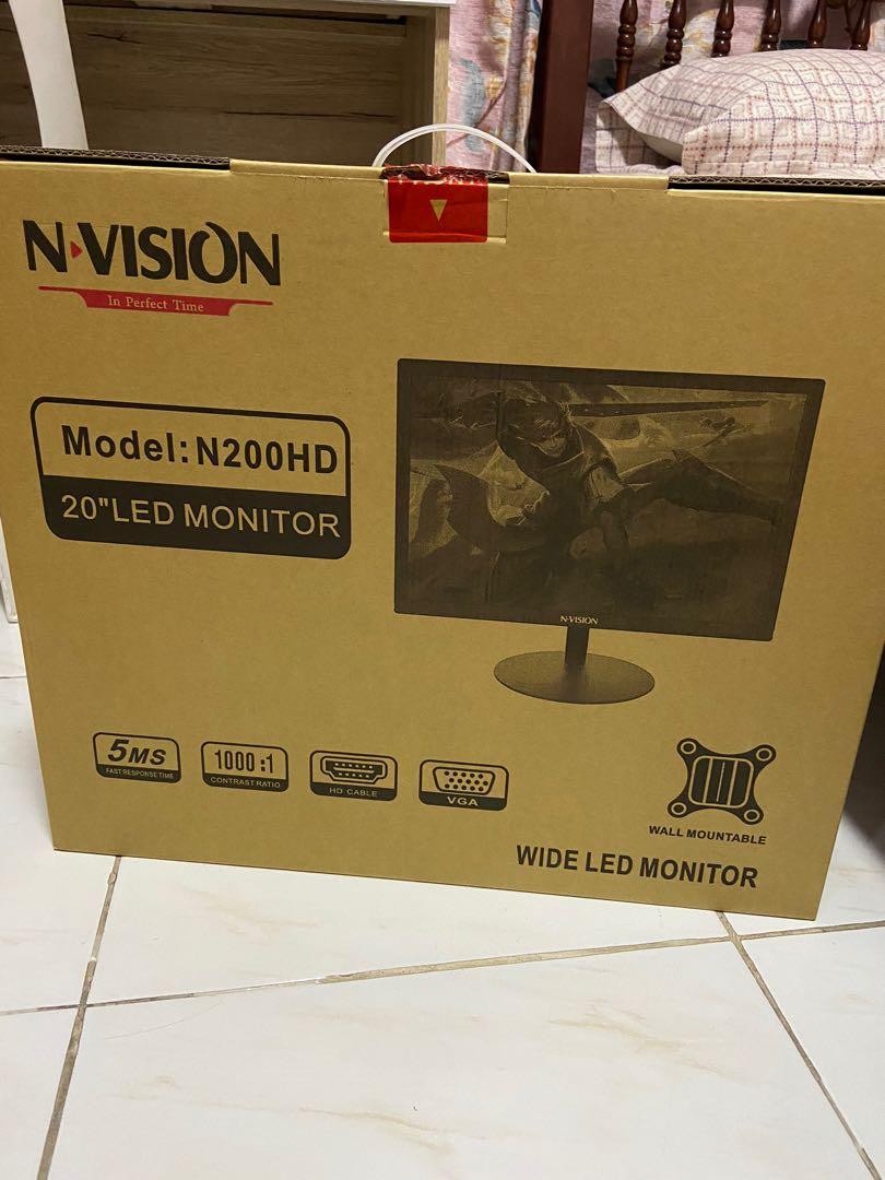 NVISION N200HD LED MONITOR COMPLETE WITH BOX, Computers & Tech, Parts