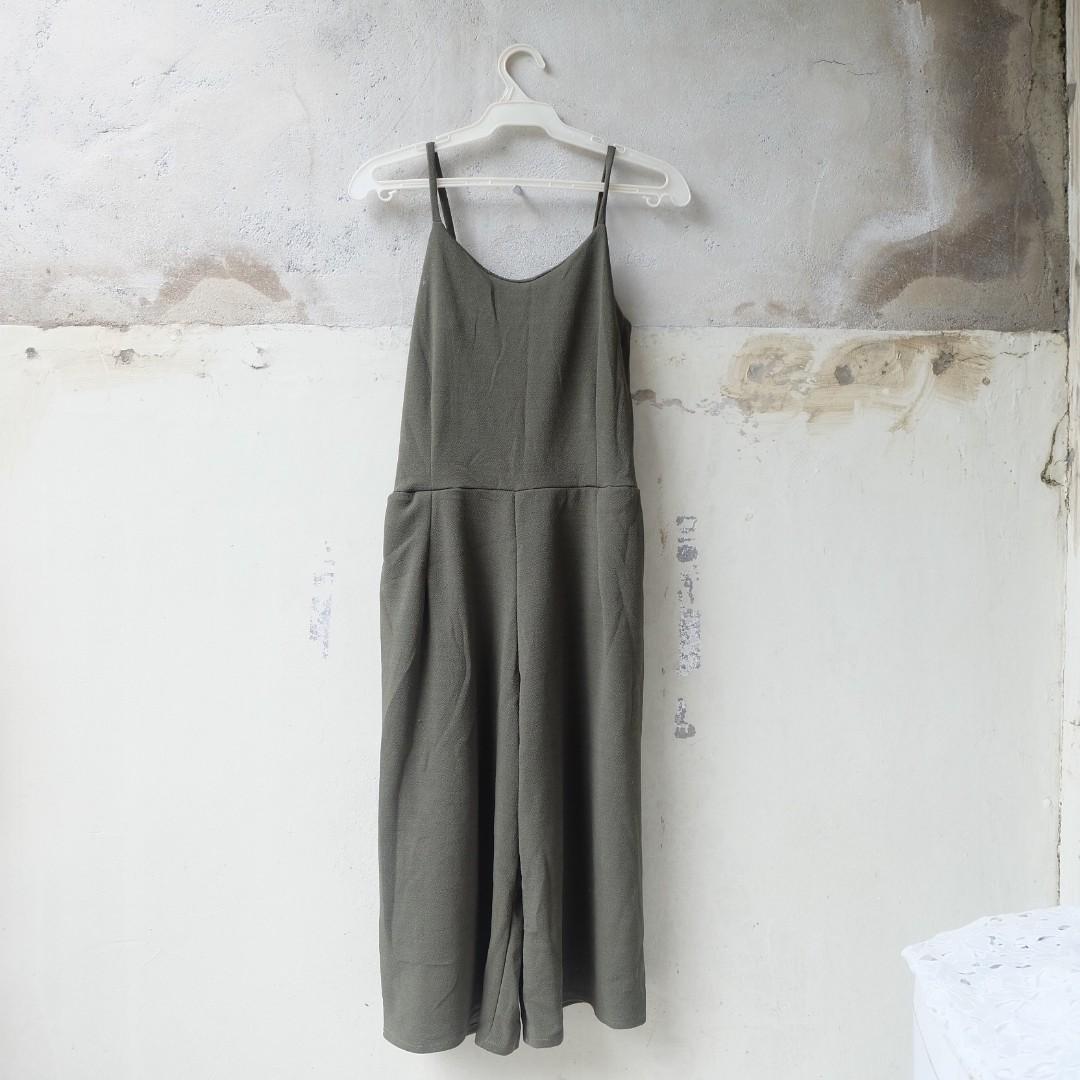 olive green one piece jumpsuit