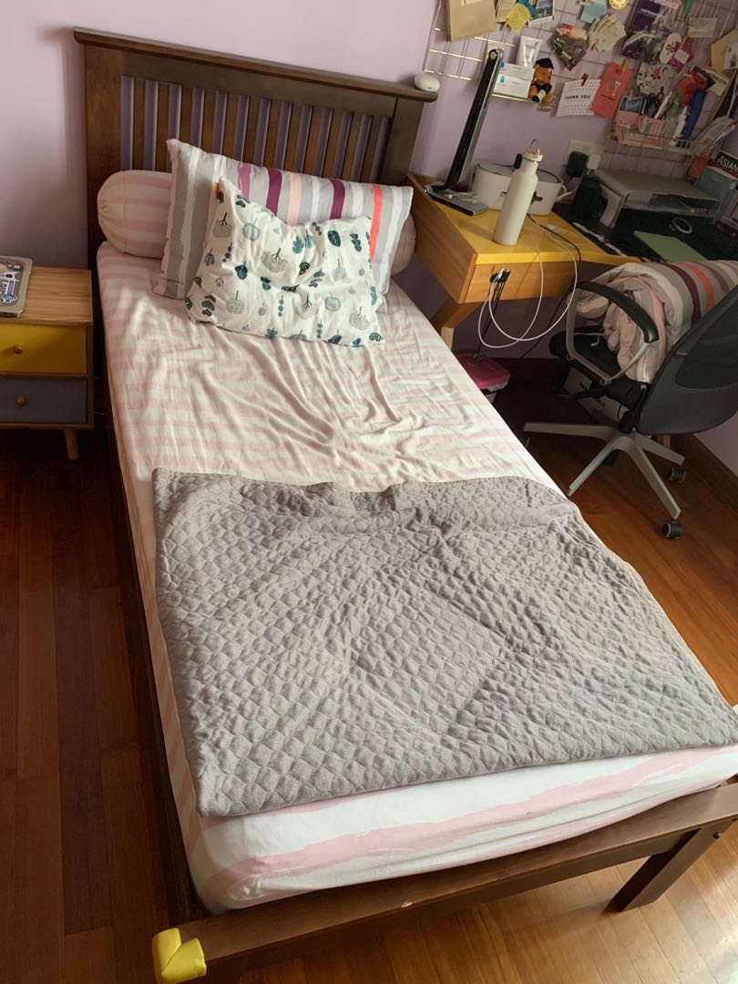 Picket and Rail Bed Frame SOLID WOOD, Furniture & Home Living