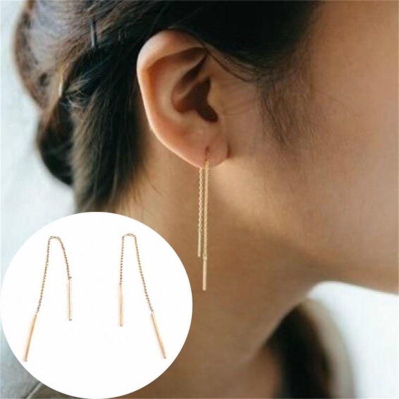 Dangle thread earrings sale