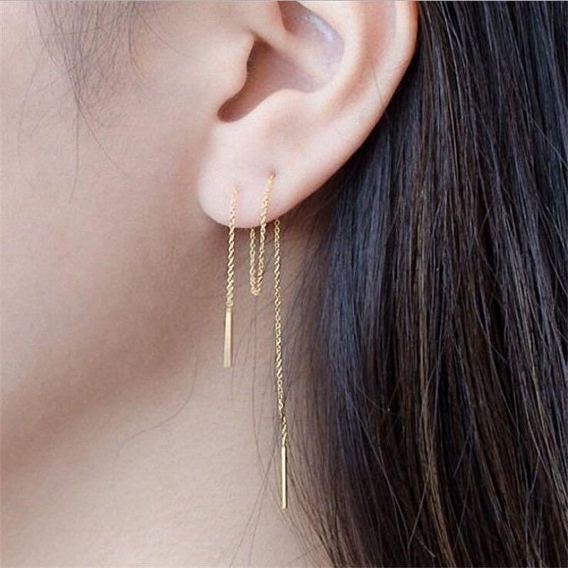Chain long earrings store