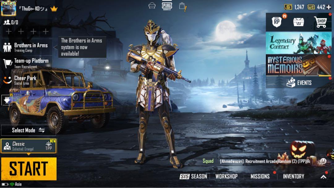 Pubg Mobile Golden Pharaoh X Suit Lvl 3 Uc 472 Acc Lvl 65 Rp 11