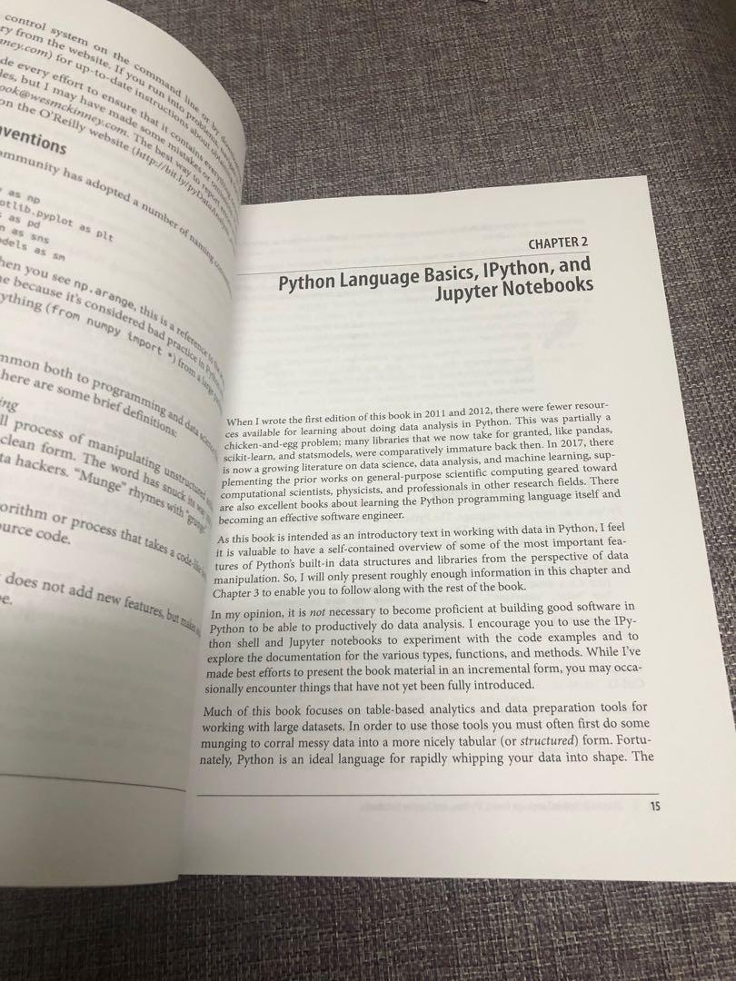 Python for data analysis by Wes McKinney book, Computers & Tech, Office ...