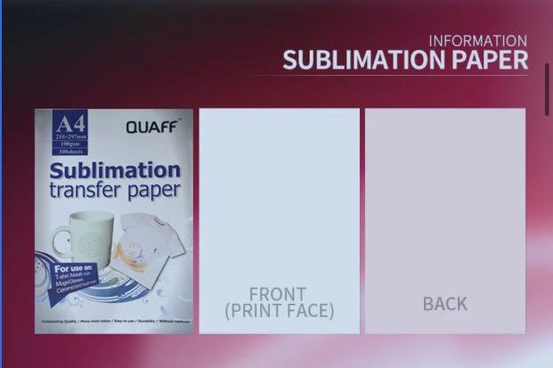 quaff sublimation transfer paper