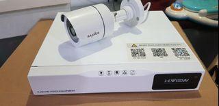 SANNCE 4pcs 1.0 Megapixel 720P Indoor outdoor White Cameras + H.View 8CH Hybrid DVR CCTV DVR Recorder 8 Channels
