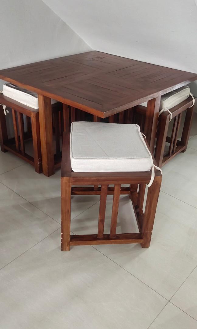 Coffee Table With 4 Stools : Veroniq Trends Coffee Table Set With 4 Stools And 4 Cushions 100 Wood 36x36 Inch Green Amazon In Furniture / The ohio coffee table with four storage stools features functionality and design.