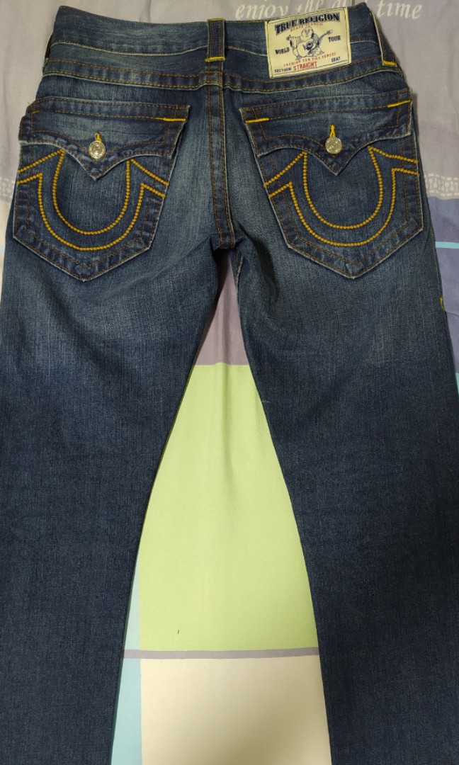 true religion jeans yellow stitching