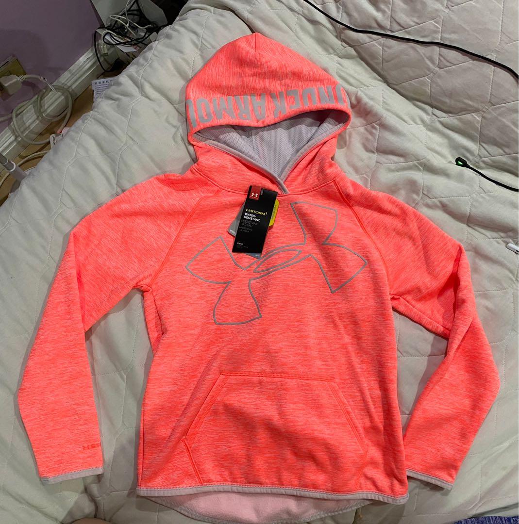 Under Armour Neon Orange Hoodie Babies Kids Babies Kids Fashion on Carousell