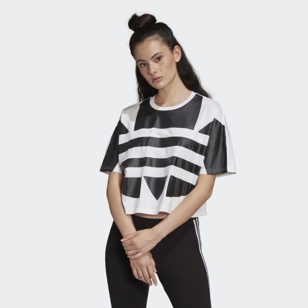 Adidas big logo crop, Women's Fashion 