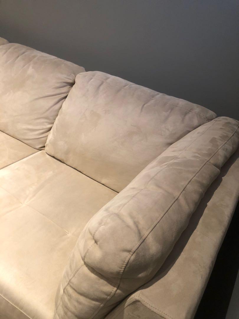 Beige on sale suede couch