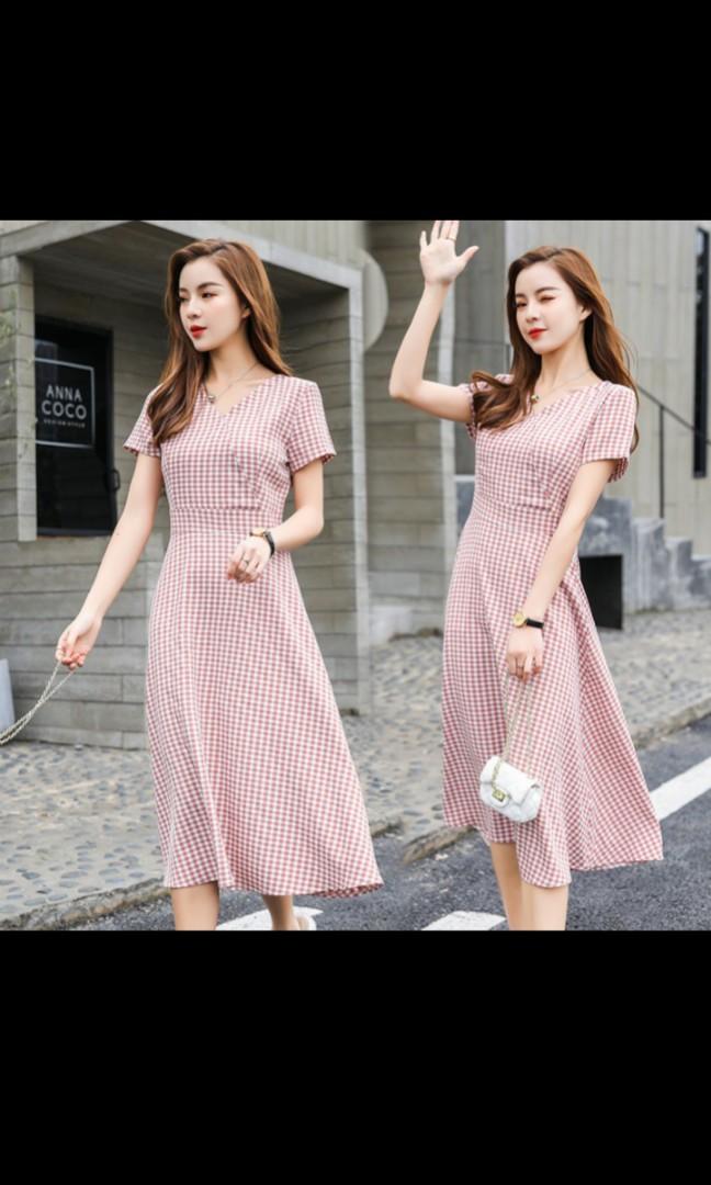 V Neck Midi Dresses, Ladies