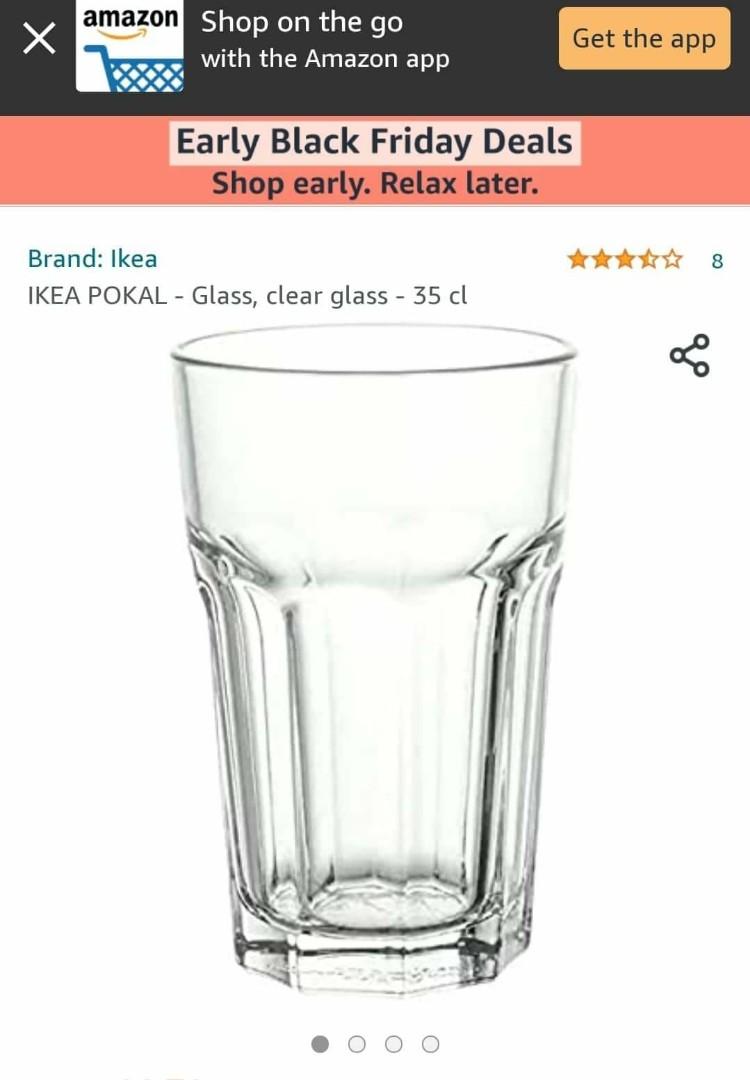 Brandnew Ikea Pokal Clear Glass Furniture Home Living Kitchenware Tableware Other Kitchenware Tableware On Carousell