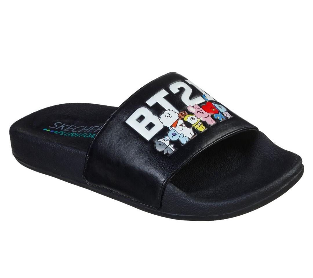 BT21 SKECHERS PLUSH FOAM SLIDES Women s Fashion Footwear Flats
