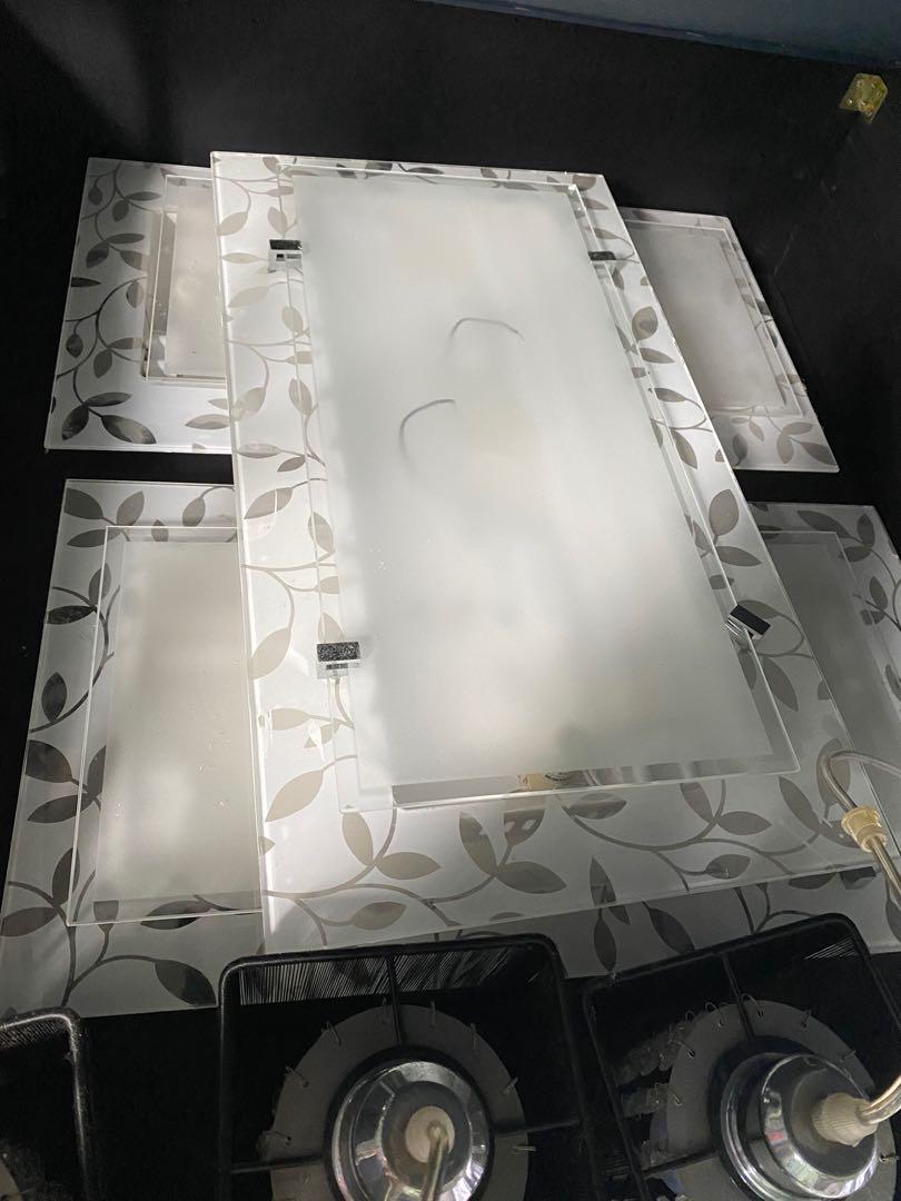 Ceiling Lights (Category: Lighting) located in Singapore. Submitted by medaneez (Listing ID 1047051544, Image 1). Description: 3x ceiling lights for bedroom used but in clean & excellent condition slide cover with flowery & transparent design price for 3 lights No low ballers. Price already reduced. My loss is your gain.