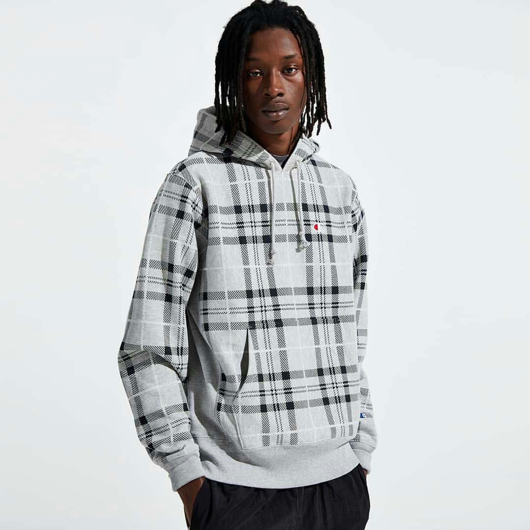 CHAMPION PLAID REVERSE WEAVE HOODIE ORIGINAL Fesyen Pria Pakaian Baju Luaran di Carousell