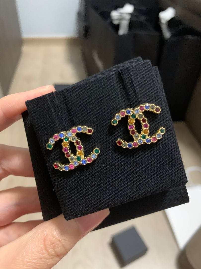 Chanel rainbow clearance cc earrings