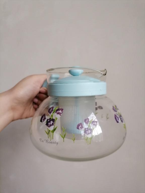Clear Lavender Pastel Tea Pot (Category: Other Kitchen Appliances) located in San Mateo. Submitted by Babyfume (Listing ID 1047012773, Image 3). Description: BOUGHT IN THE MIDDLE EAST clear transparent glass tea pot comes with a pastel blue tea pot cover than can be used to squeeze and strain tea leaves also comes with a removable strainer matching sturdy pastel blue handle message for more details and pictures.