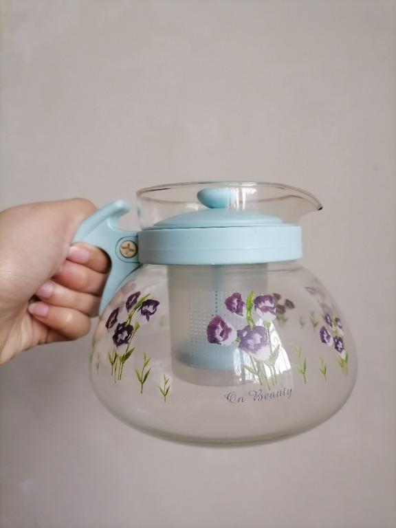 Clear Lavender Pastel Tea Pot (Category: Other Kitchen Appliances) located in San Mateo. Submitted by Babyfume (Listing ID 1047012773, Image 1). Description: BOUGHT IN THE MIDDLE EAST clear transparent glass tea pot comes with a pastel blue tea pot cover than can be used to squeeze and strain tea leaves also comes with a removable strainer matching sturdy pastel blue handle message for more details and pictures.