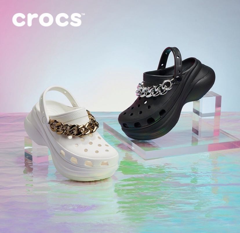Crocs Classic Bae Clog Chain Embellished, Women's Fashion, Footwear ...
