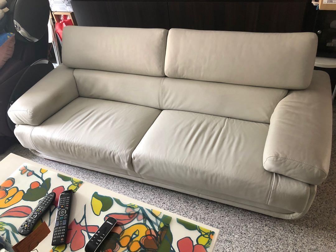 Designer Leather Sofa Grey One Day Price Down Furniture Sofas On Carousell