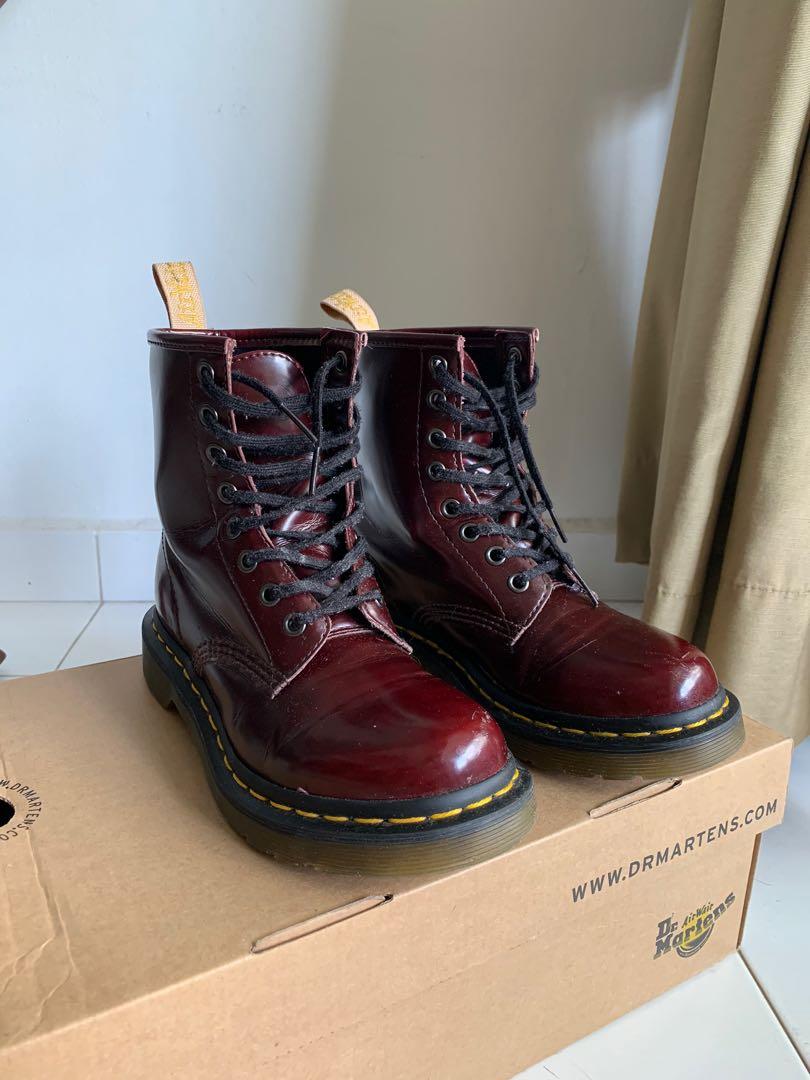 Dr martens cherry red boots on sale