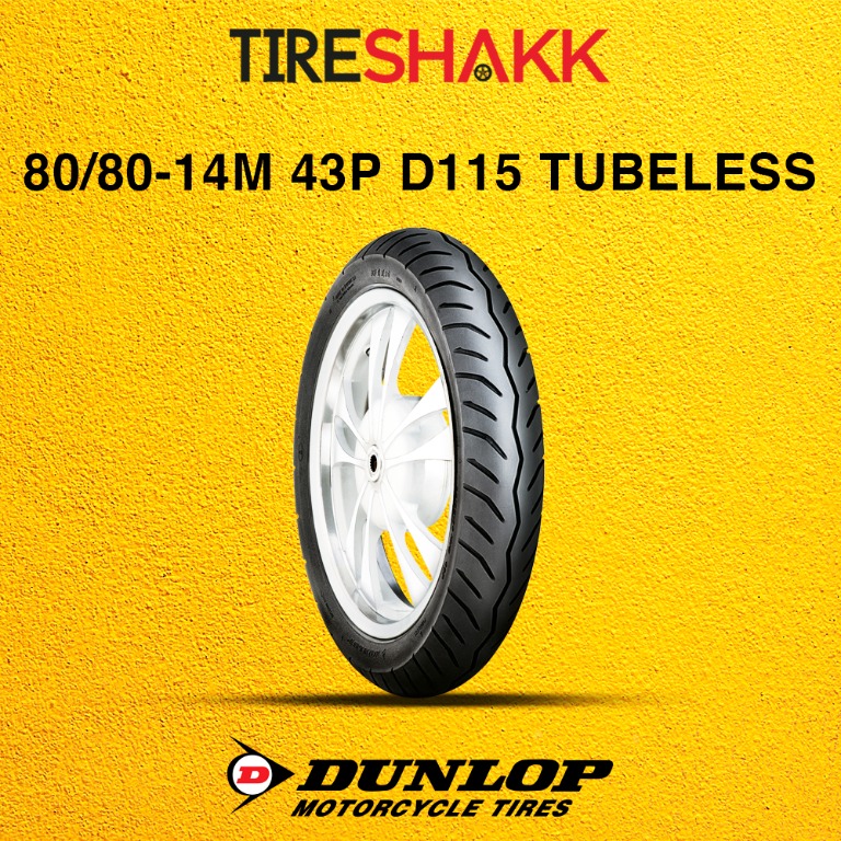 Dunlop Tire D115 80/8014M 43P Tubeless Motorcycle Tires, Motorbikes