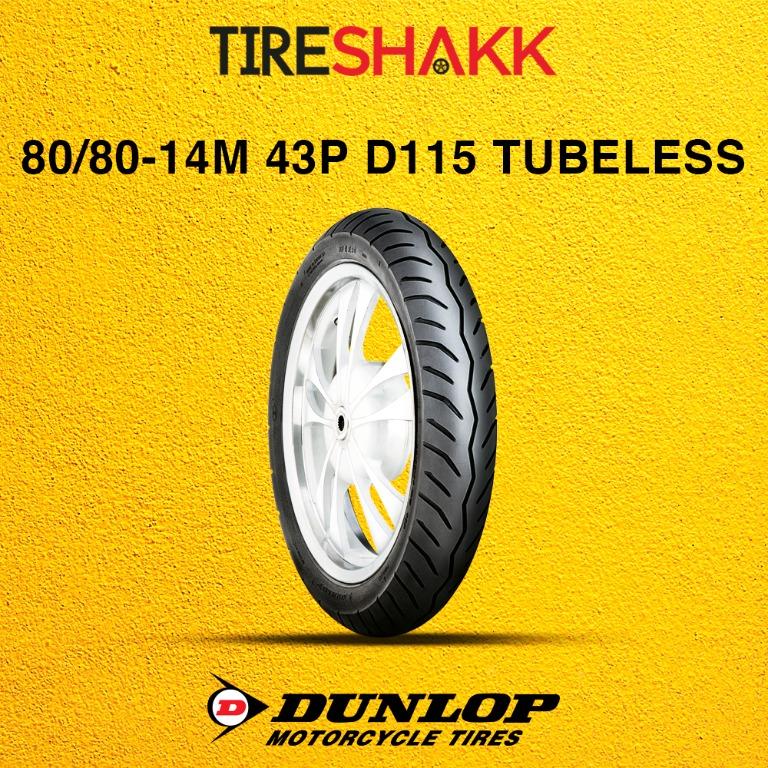 Dunlop Tire D115 80/80-14M 43P Tubeless Motorcycle Tires, Motorbikes ...