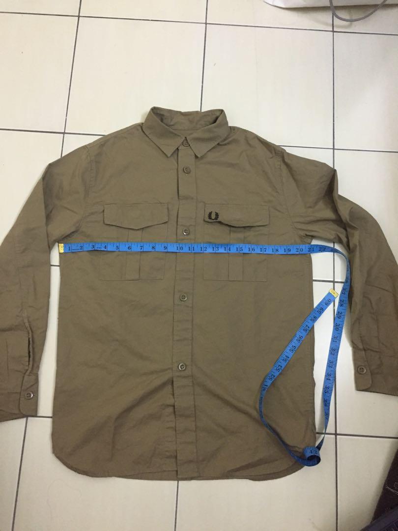 Fred perry utility overshirt camel shop