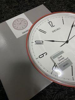 Free Delivery Authentic Seiko Classy Wall Clock White Peach Quiet Sweep