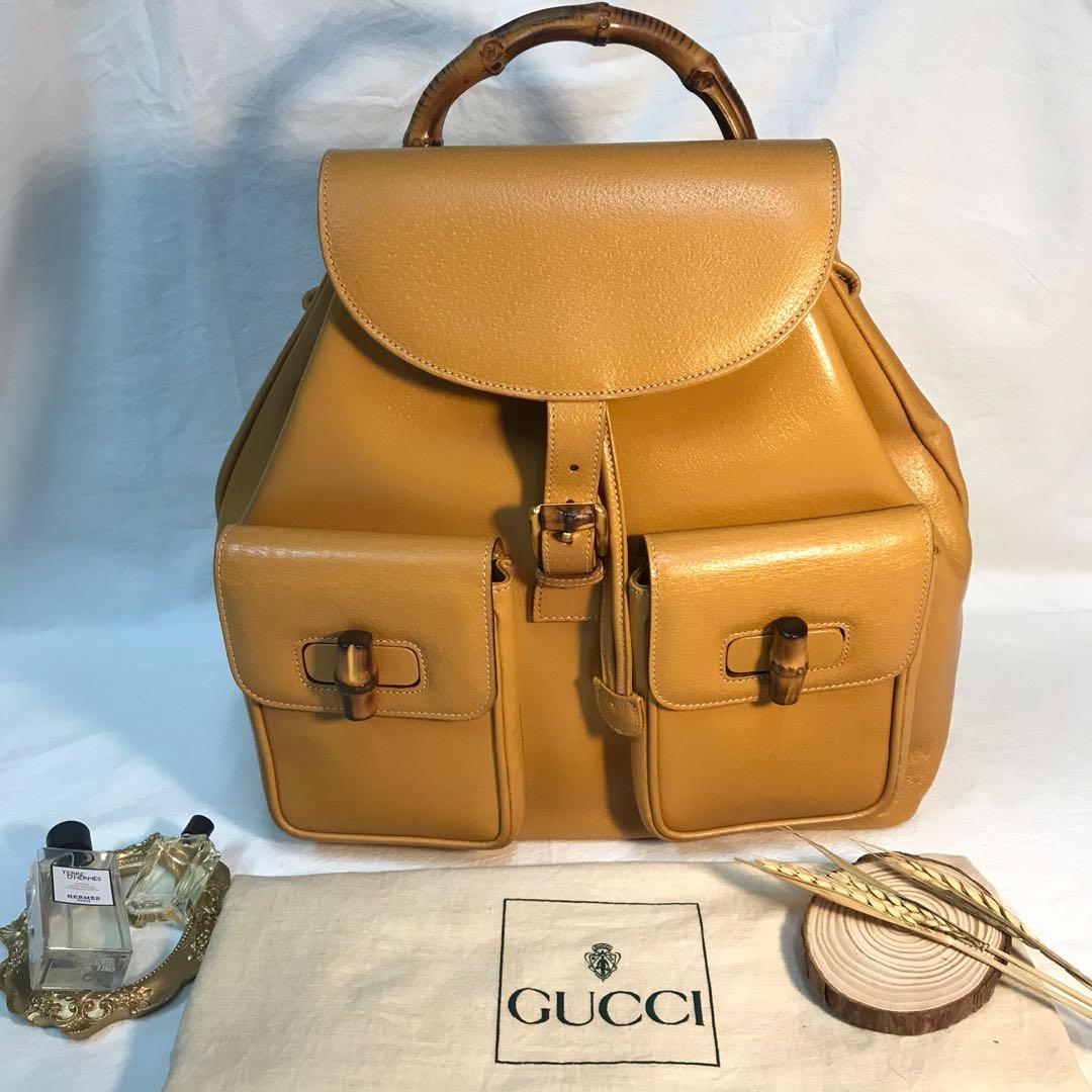 gucci vintage bamboo backpack