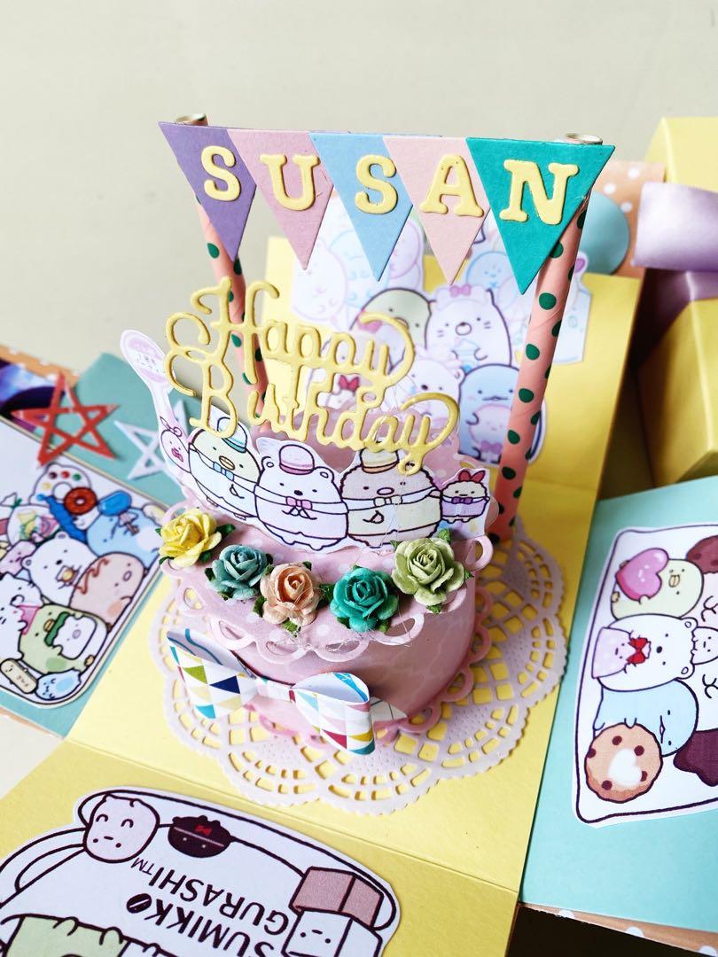 Happy birthday sumikko gurashi pastel surprise explosion box, Hobbies ...