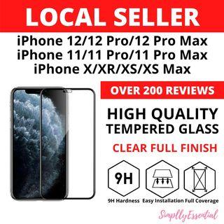 INSTOCK: Clear Full Screen Protector Tempered Glass iPhone 12 / 12 Pro / 12 Pro Max / 11 / 11 Pro / 11 Pro Max / XR / X / XS /XS Max